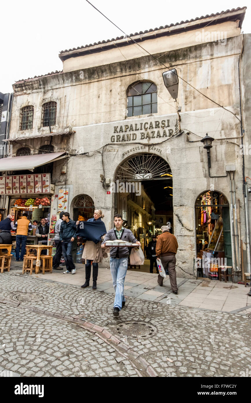 The Entrance of Kapalicarsi Grand Bazaar, Istanbul, Turkey Stock Photo