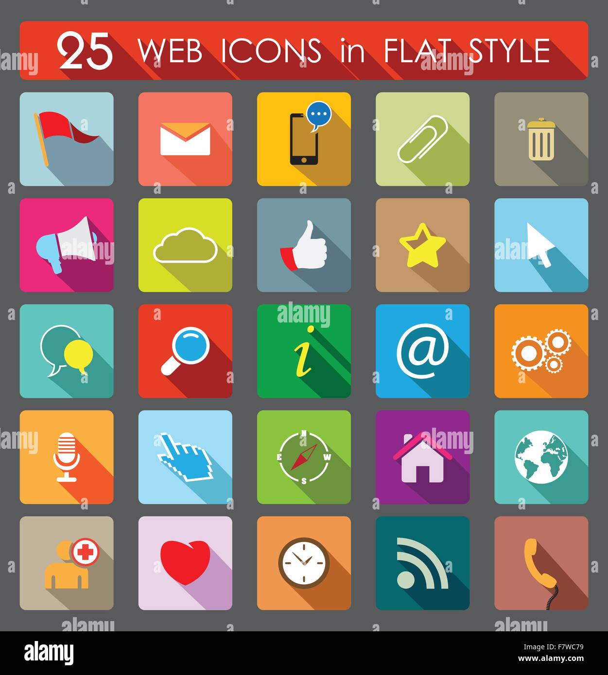 Flat shadow icons Stock Vector Images - Alamy