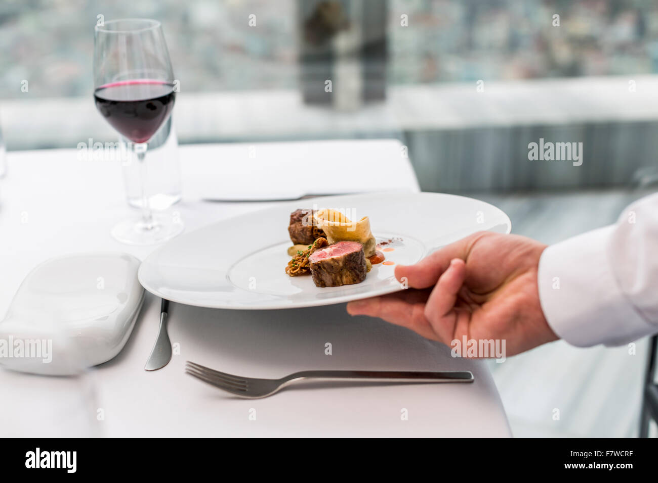 Food Served in A Restaurant Stock Photo