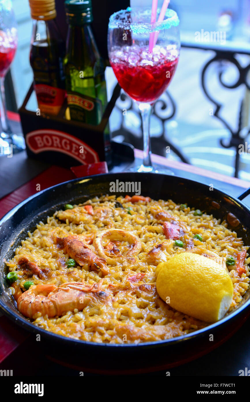 Paella Served in A Restaurant, Barcelona, Spain Stock Photo Alamy