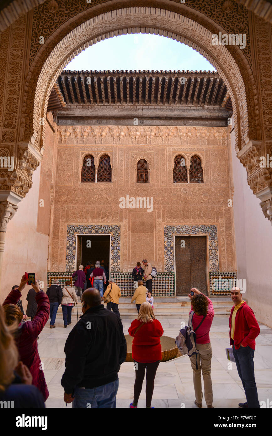 Palacios Nazaries, Alhambra, Granada, Spain Stock Photo