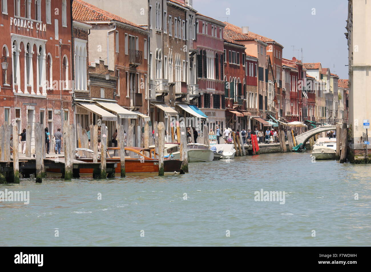 Murano, Italy, June 6 2014: Tyical view of the little island of Murano, near Venice, famous for its colored house and canals Stock Photo