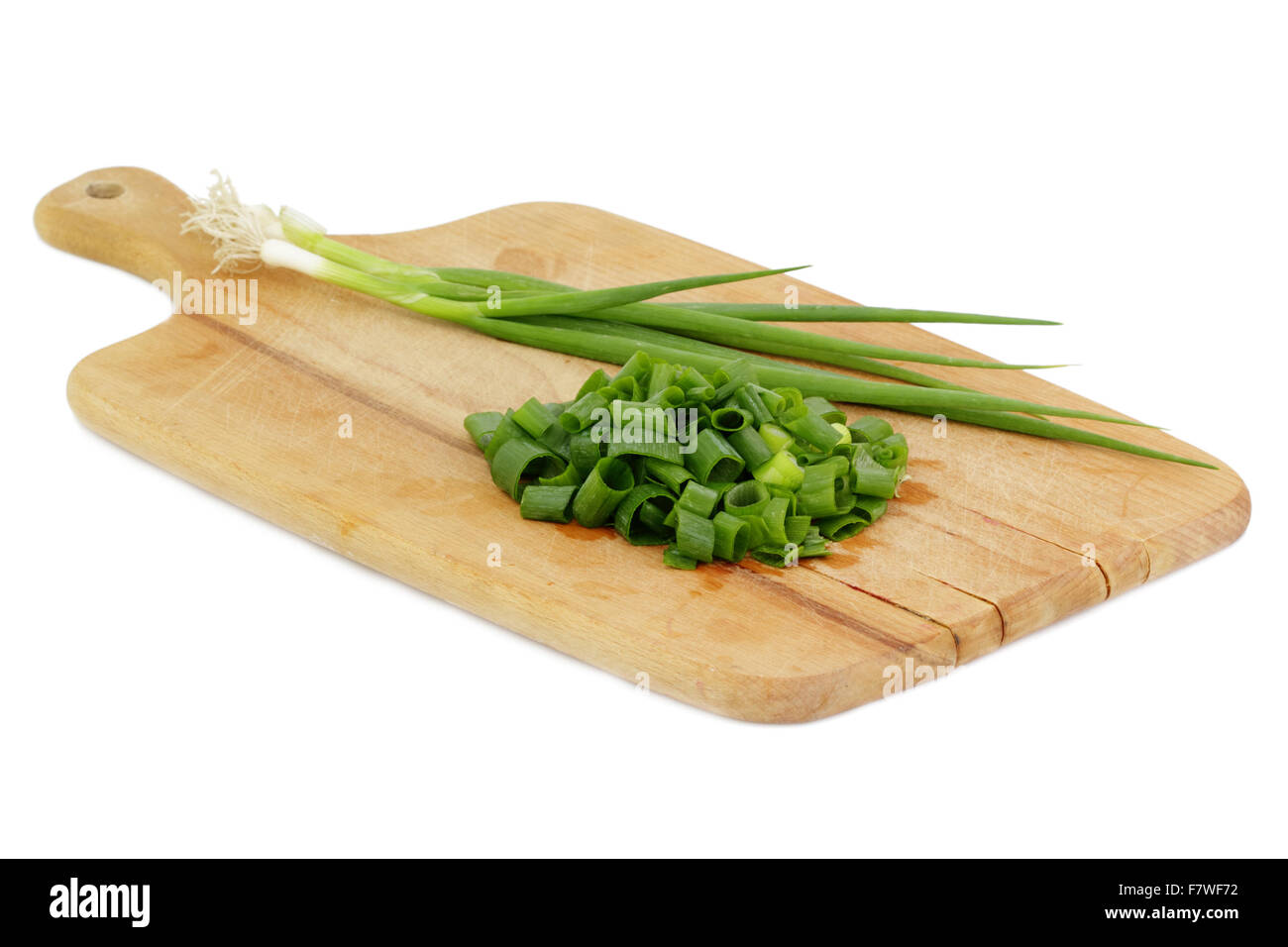 Green spring onions garnish Cut Out Stock Images & Pictures - Alamy