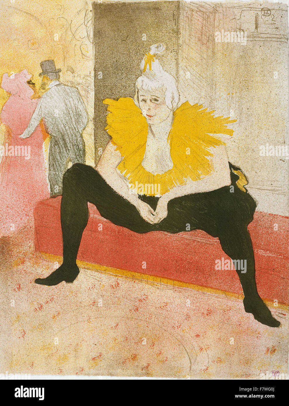 Henri de Toulouse-Lautrec - The Seated Clowness (Mademoiselle Cha u Kao), from the series Elles (Those Women) Stock Photo