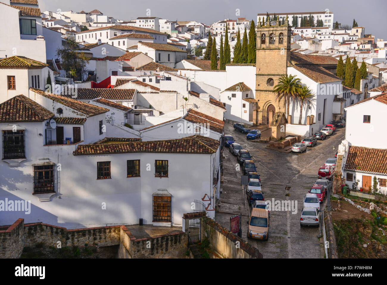 View from Puente Viejo, Ronda, Spain Stock Photo