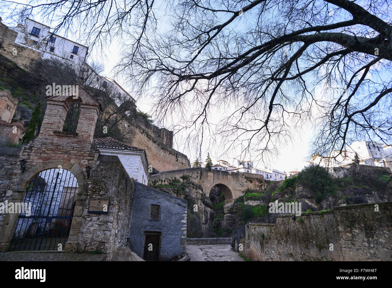 View from Puente Viejo, Ronda, Spain Stock Photo