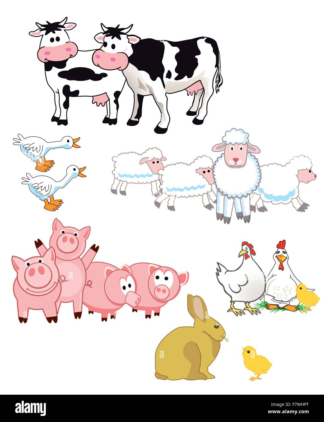 Farm animals cartoon Stock Vector