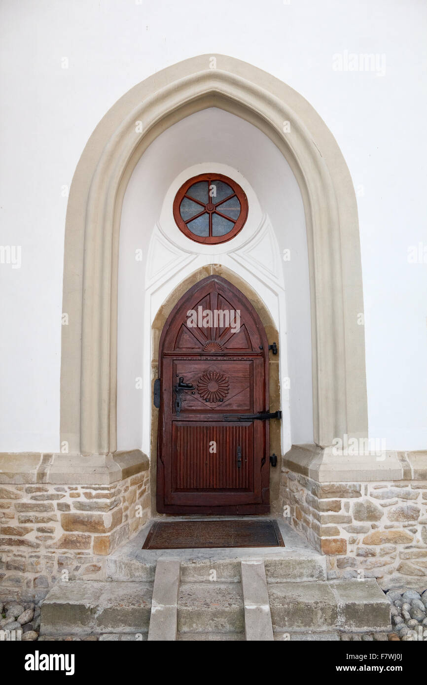 Medieval Door in Church. 13th Century. Monastery of the Poor Clares in the Stary Sacz, Poland. Stock Photo