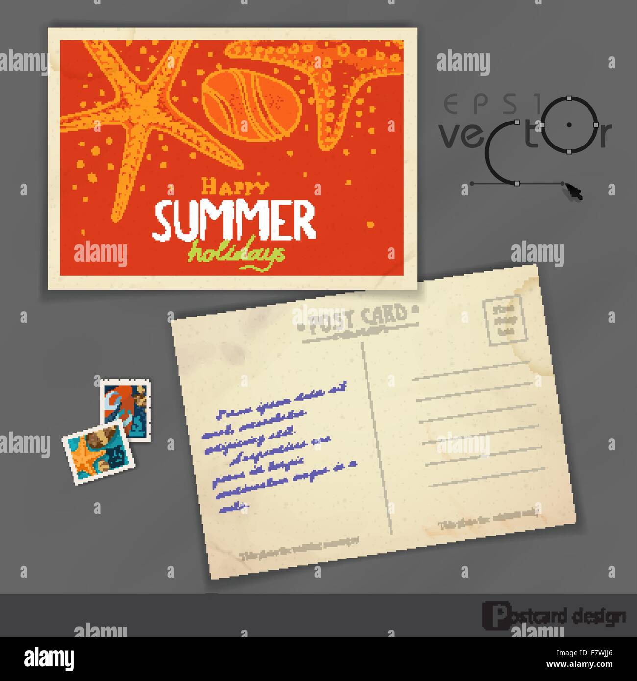Old Postcard Design, Template Stock Vector Image &amp; Art - Alamy
