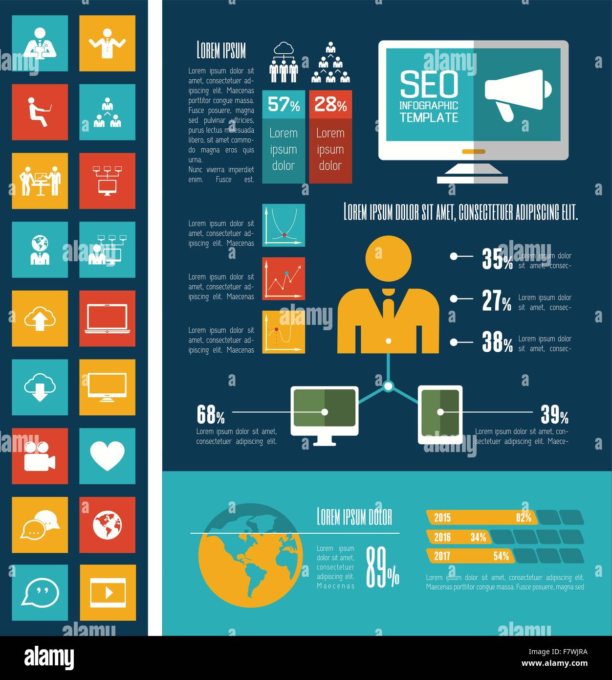 Social Media Infographic Template Stock Vector Image & Art - Alamy