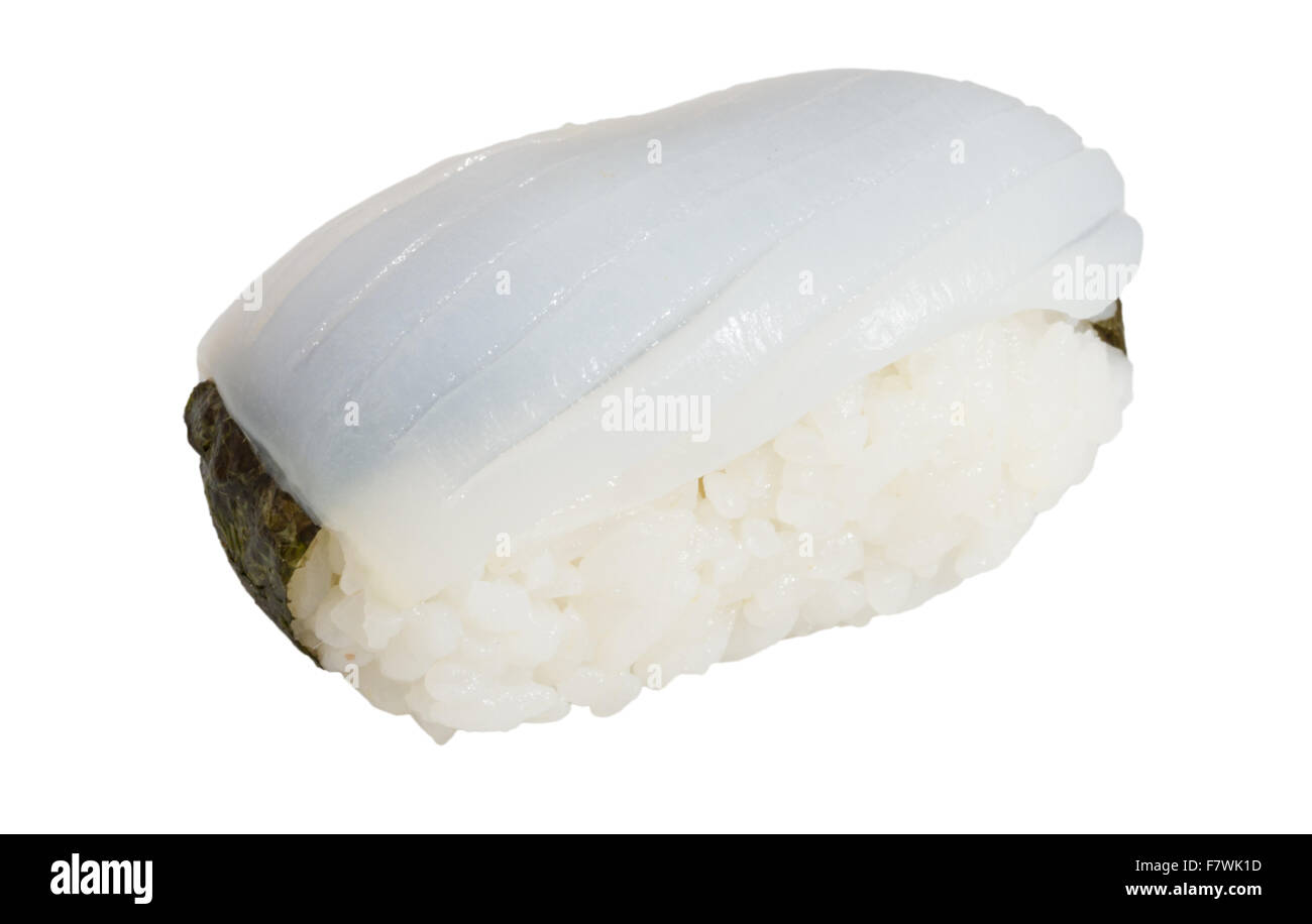 Japanese squid sushi Stock Photo - Alamy