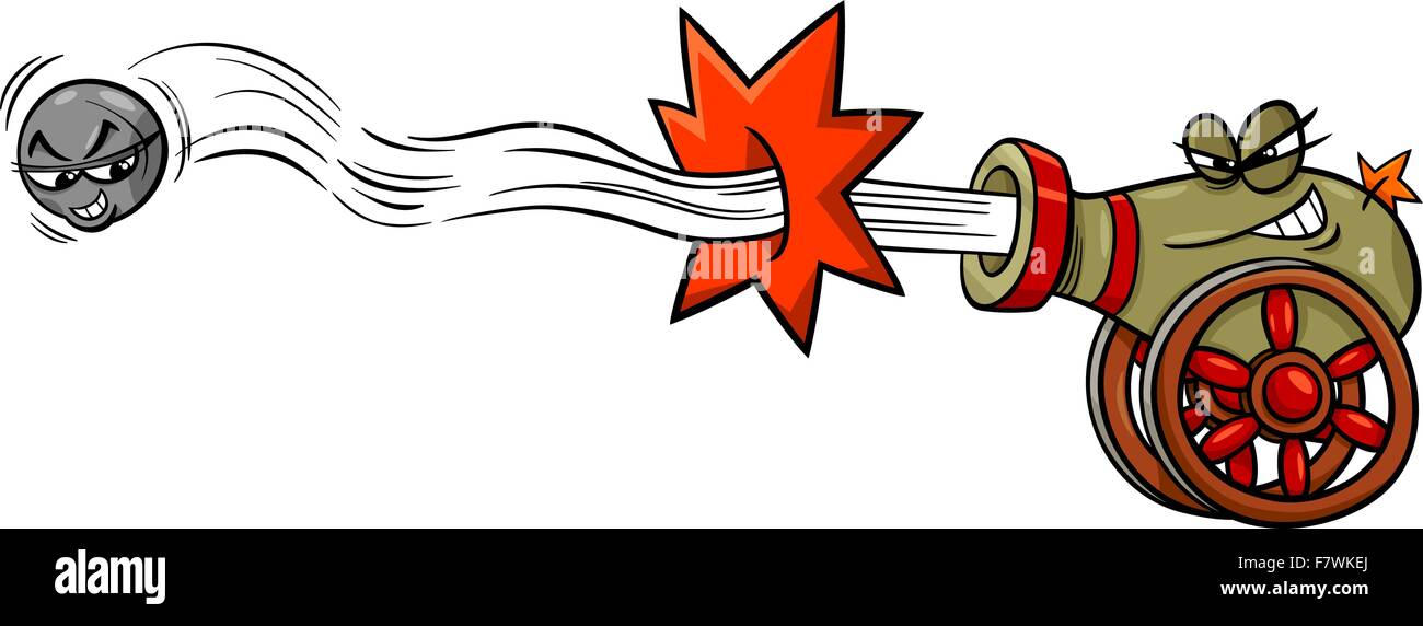 firing cannon and cannonball cartoon Stock Vector Image & Art - Alamy