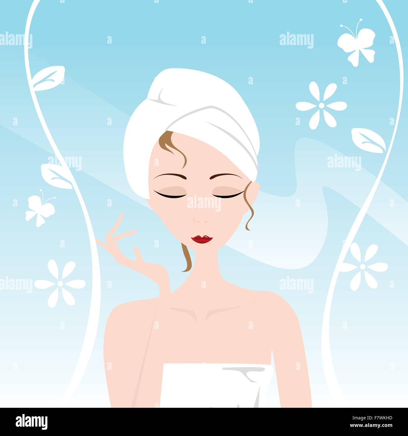 girl having a spa and beauty skin Stock Vector