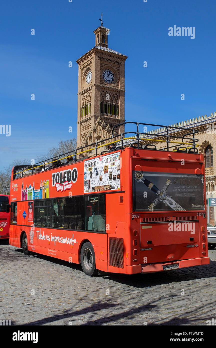 City Tour Bus in Toledo, Spain Stock Photo