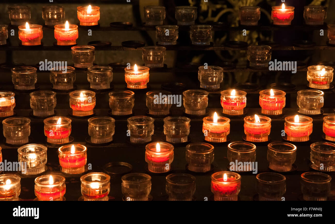 Candles in church Stock Photo Alamy