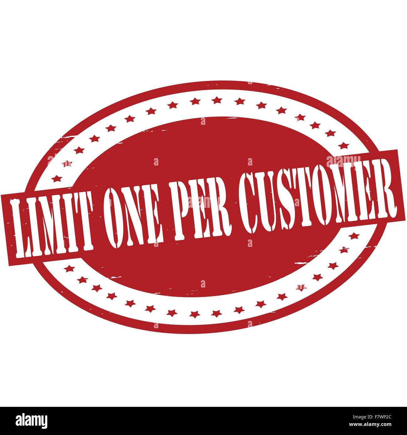 Limit one per customer Stock Vector