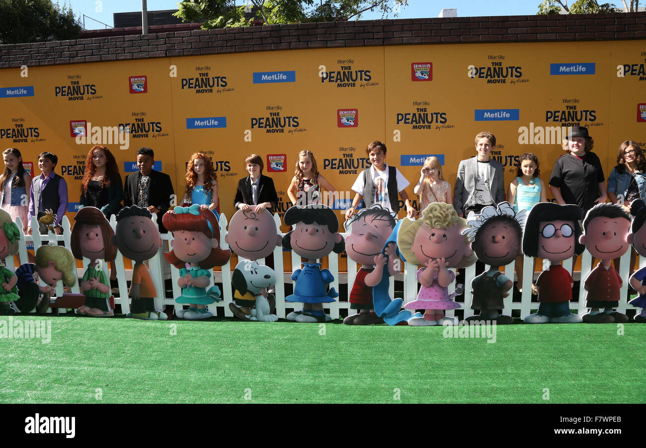 the premiere of THE PEANUTS MOVIE Featuring Cast Where Westwood