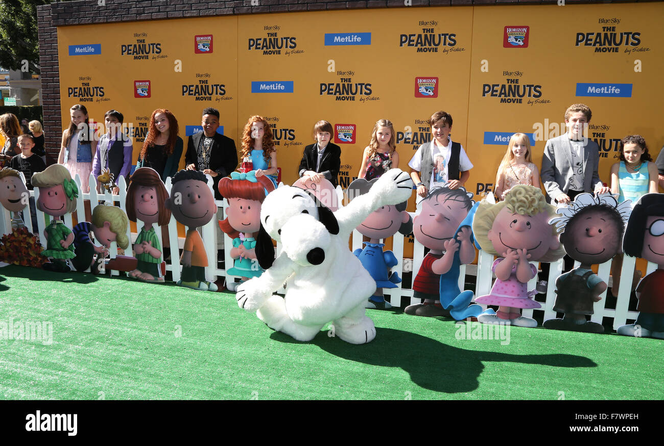 the premiere of THE PEANUTS MOVIE Featuring Cast Where Westwood