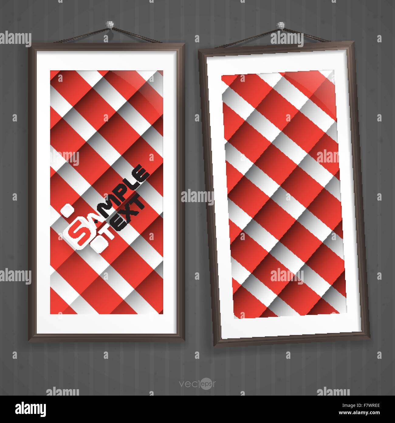 Two Frames Of Picture On A Striped Old Wall Stock Vector Image & Art ...