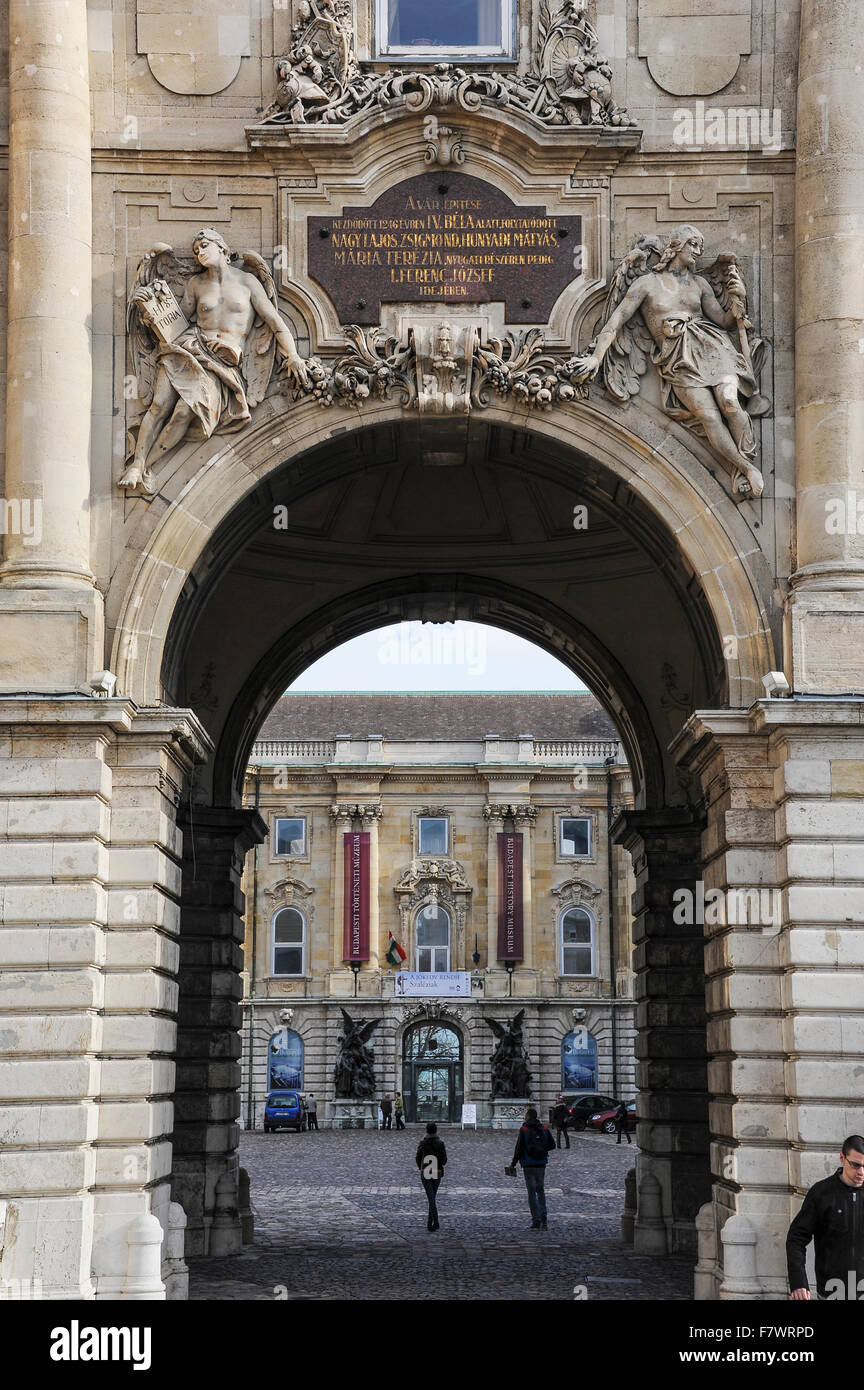 Gateway to Budavari Palota, Budapest, Hungary Stock Photo