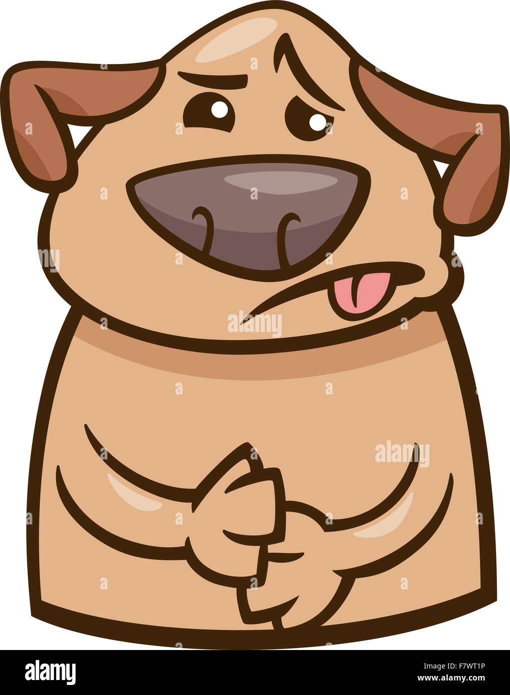 mood sick dog cartoon illustration Stock Vector
