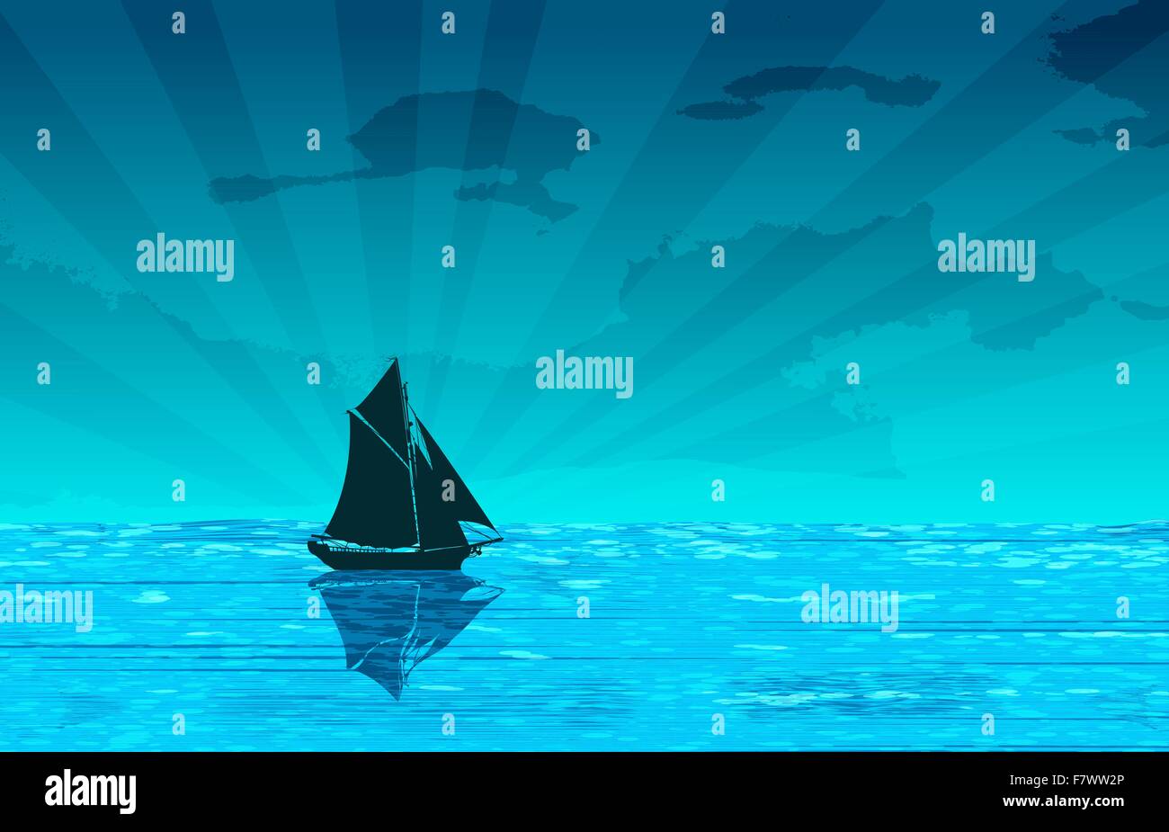 Sailing yacht on the ocean Stock Vector Image & Art - Alamy
