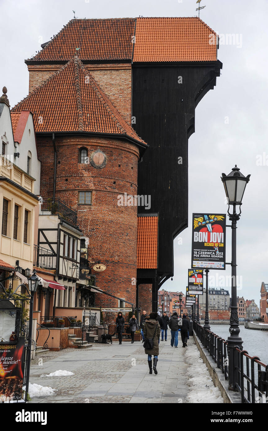 Medieval Port Crane, Gdansk, Poland Stock Photo