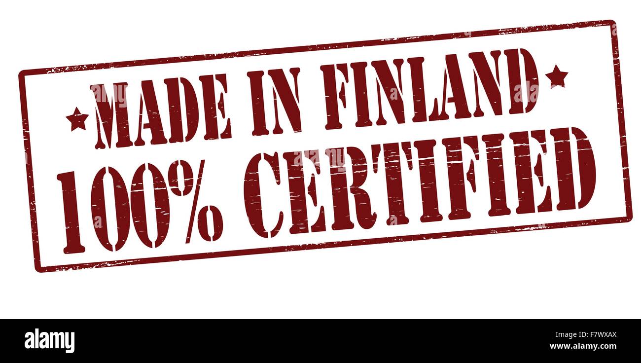 Made in Finland one hundred percent certified Stock Vector