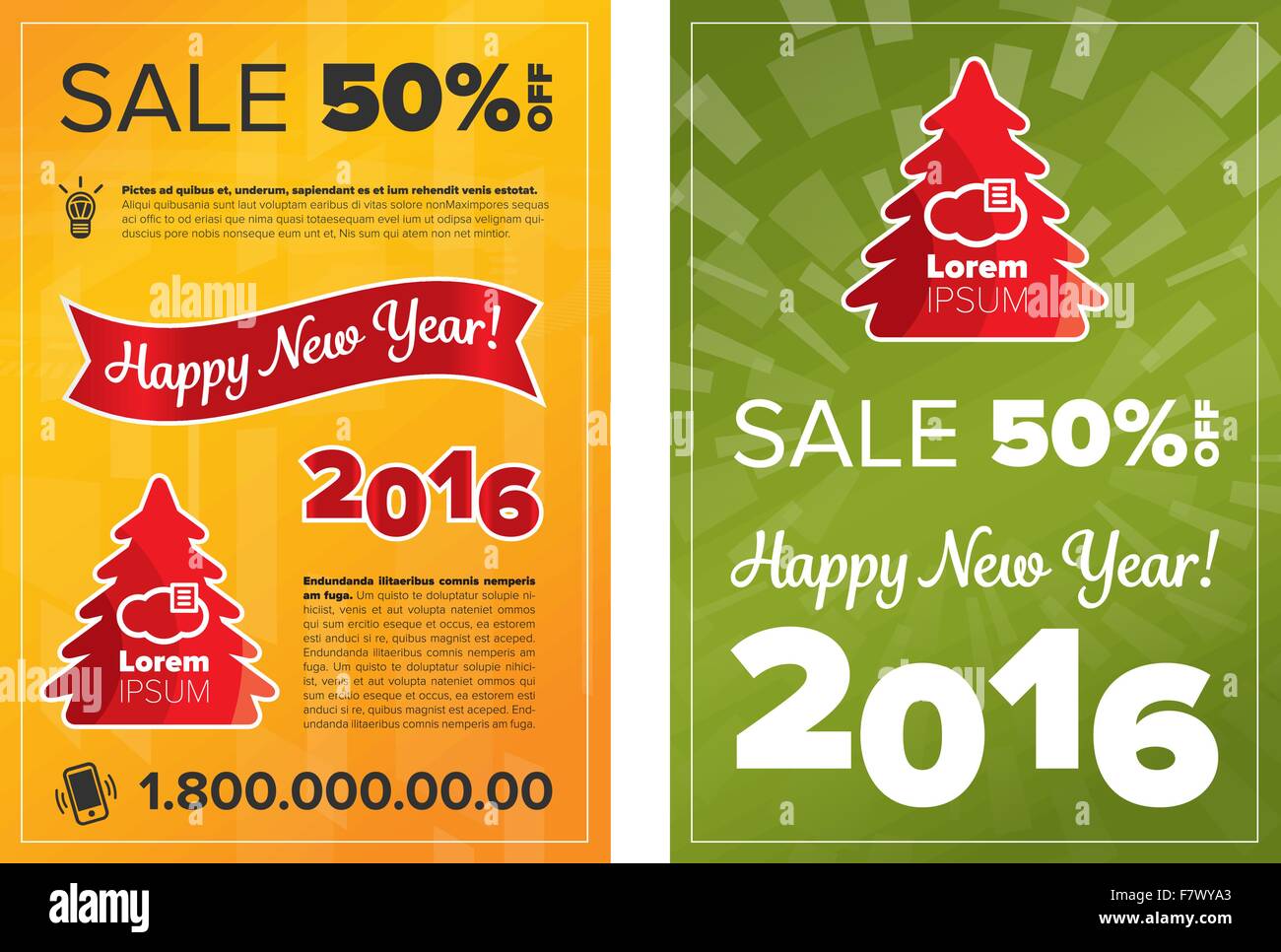 New Year Discount Set Of Banners Flyers Or Posters Stock Vector Image Art Alamy