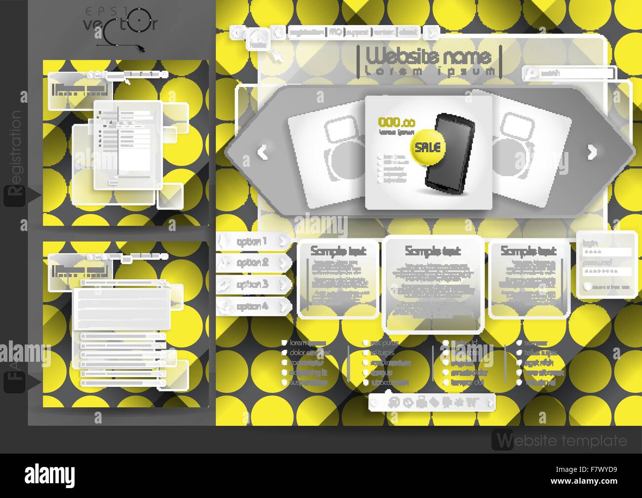 Website Design Template Menu Elements Stock Vector Image & Art - Alamy