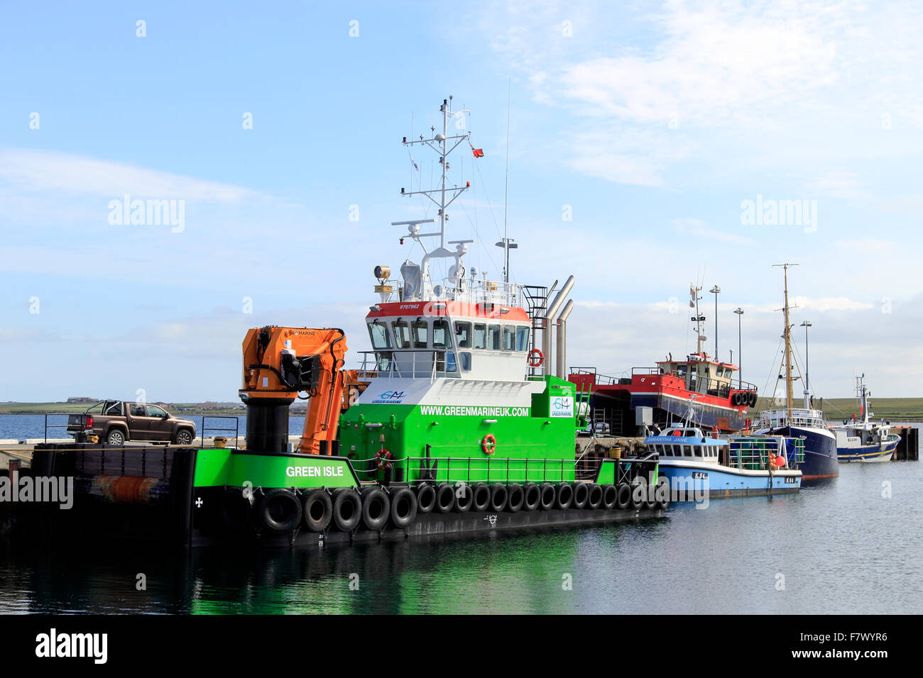 Marine Operations boat Kirkwall Harbour Orkney Islands Scotland UK Stock Photo