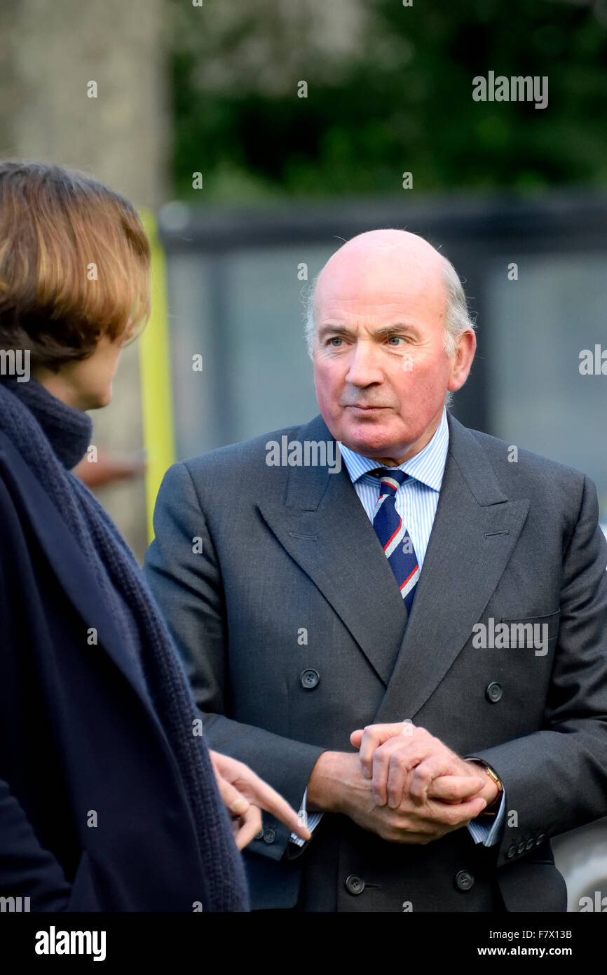 Former army General Richard Dannatt / Baron Dannatt being interviewed on College Green, Westminster ... Stock Photo