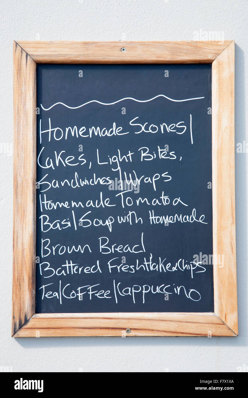 Cafe Food Menu on White Wall Stock Photo - Alamy