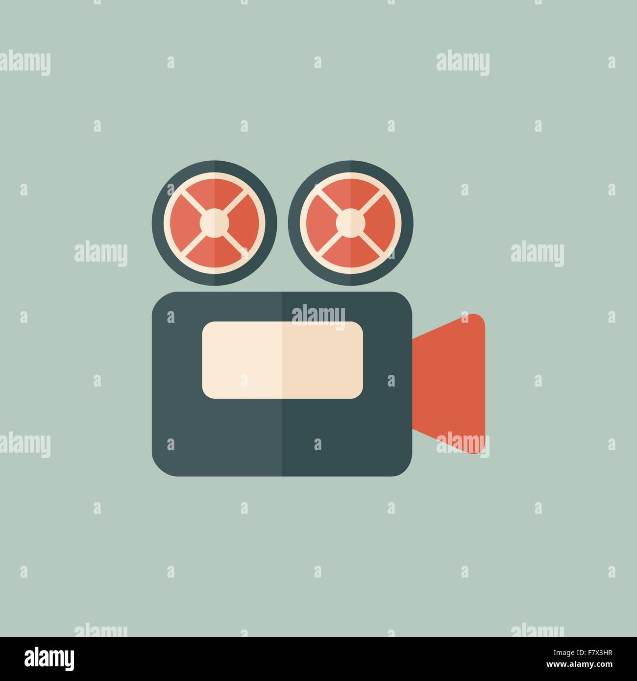 Flat Movie Icon Stock Vector