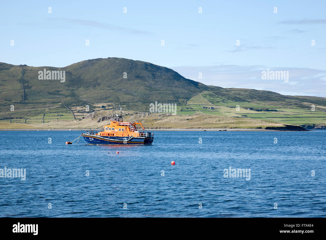 Lifeboat off Valentia Island; Ireland Stock Photo