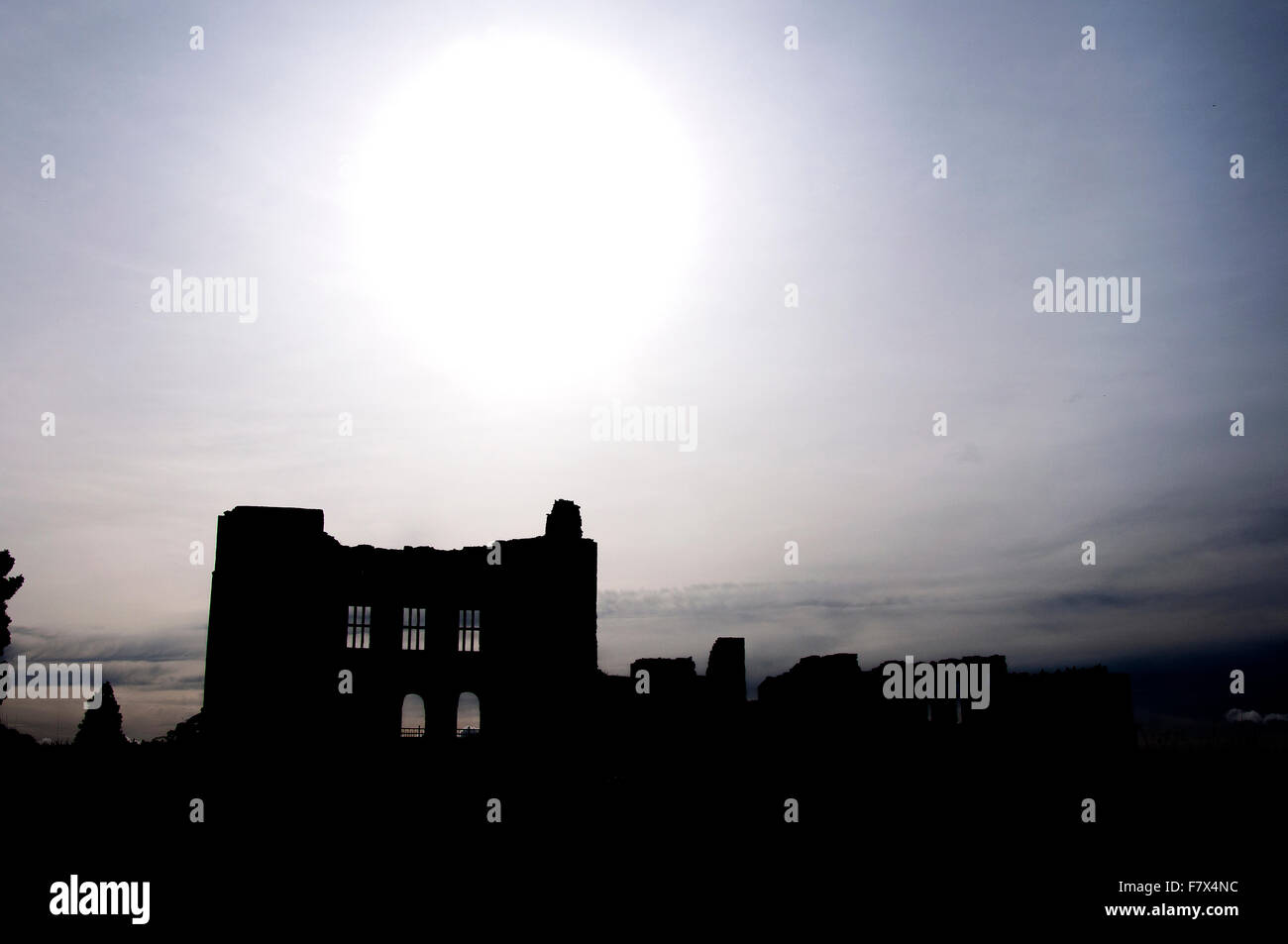 Silhouette of a castle Stock Photo