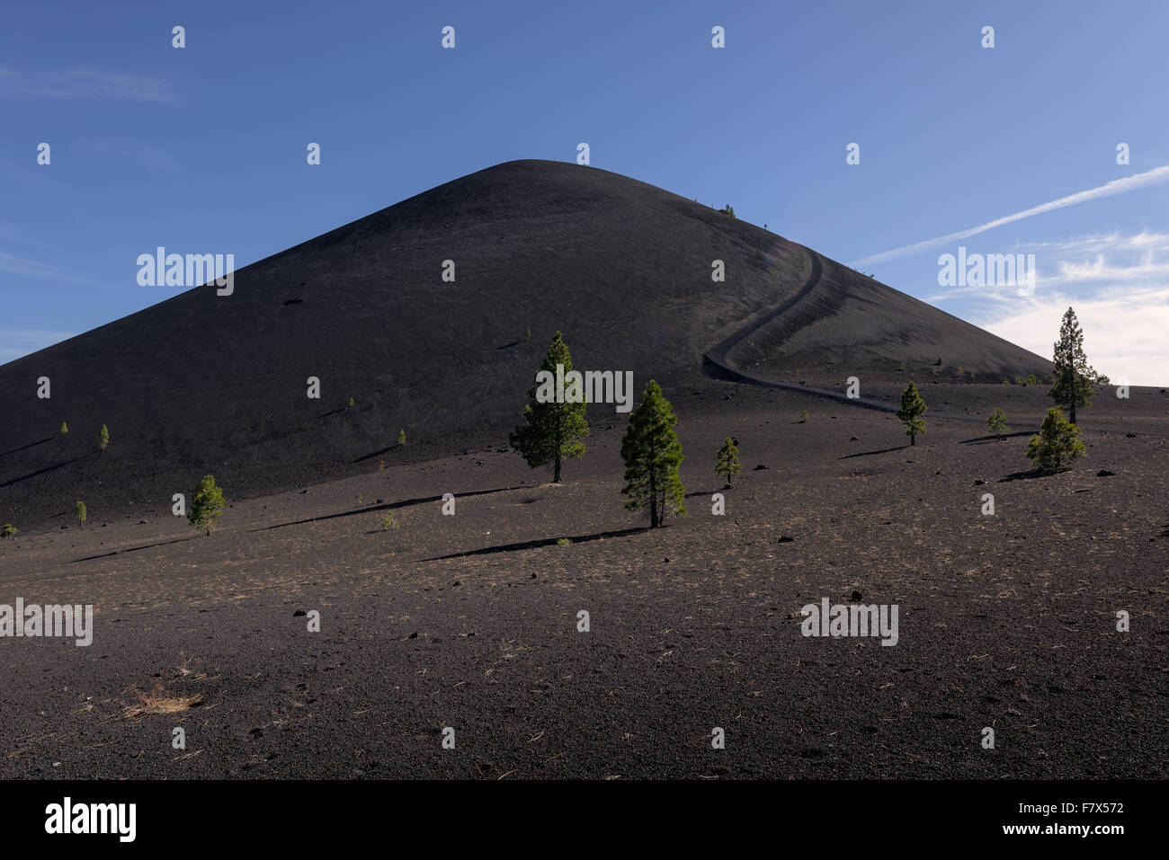 Cinder Cone and Lava Beds, Lassen Volcanic Park, California, USA Stock Photo
