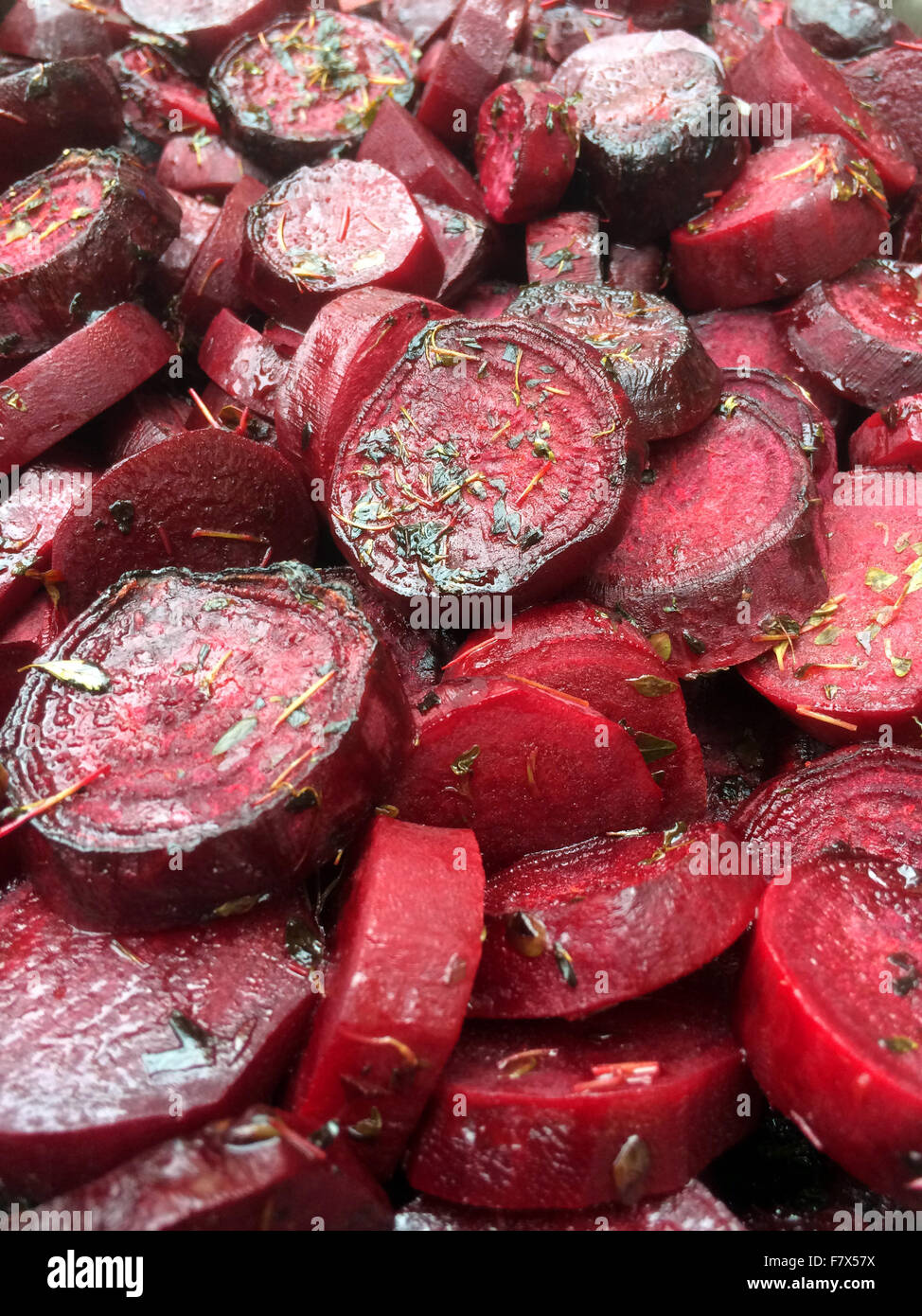 Baked beetroot with balsamic vinegar and thyme Stock Photo Alamy
