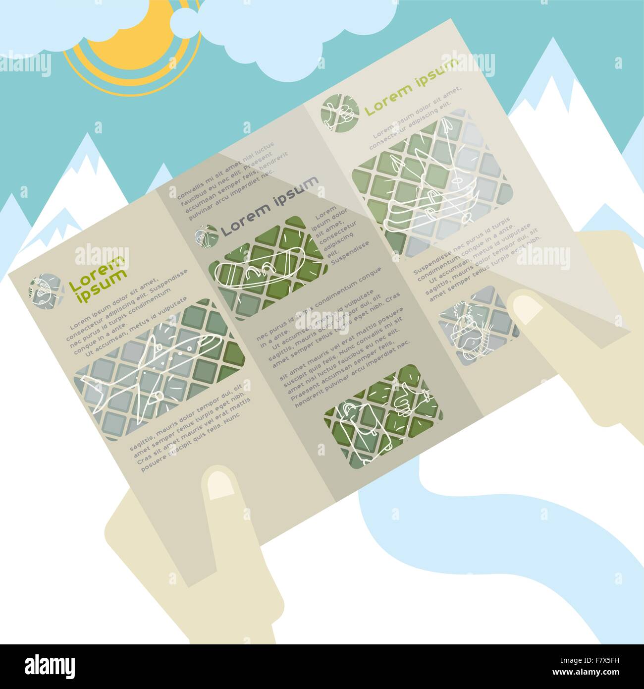 Mountains flat design hi-res stock photography and images - Alamy