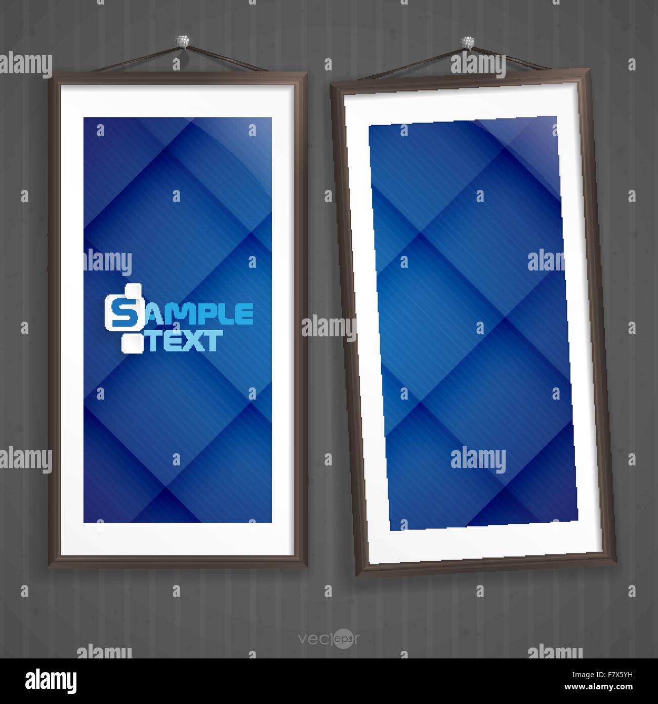 Two Frames Of Picture On A Striped Old Wall Stock Vector Image & Art ...