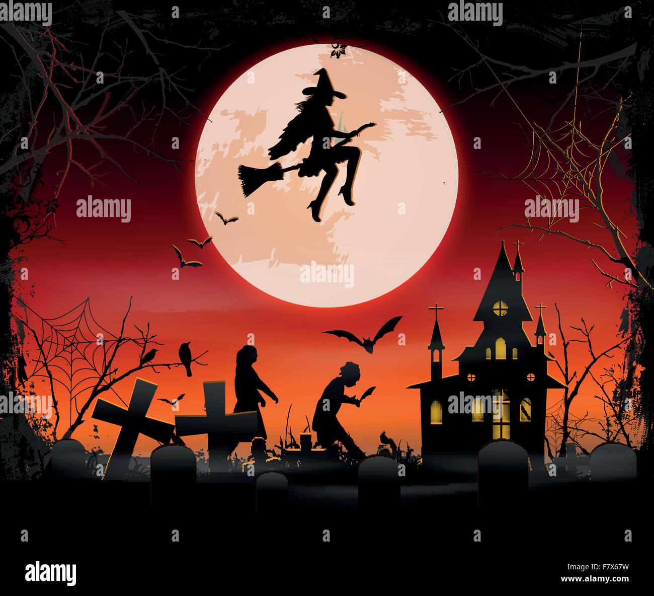 illustration of Halloween night background for you design Stock Vector ...