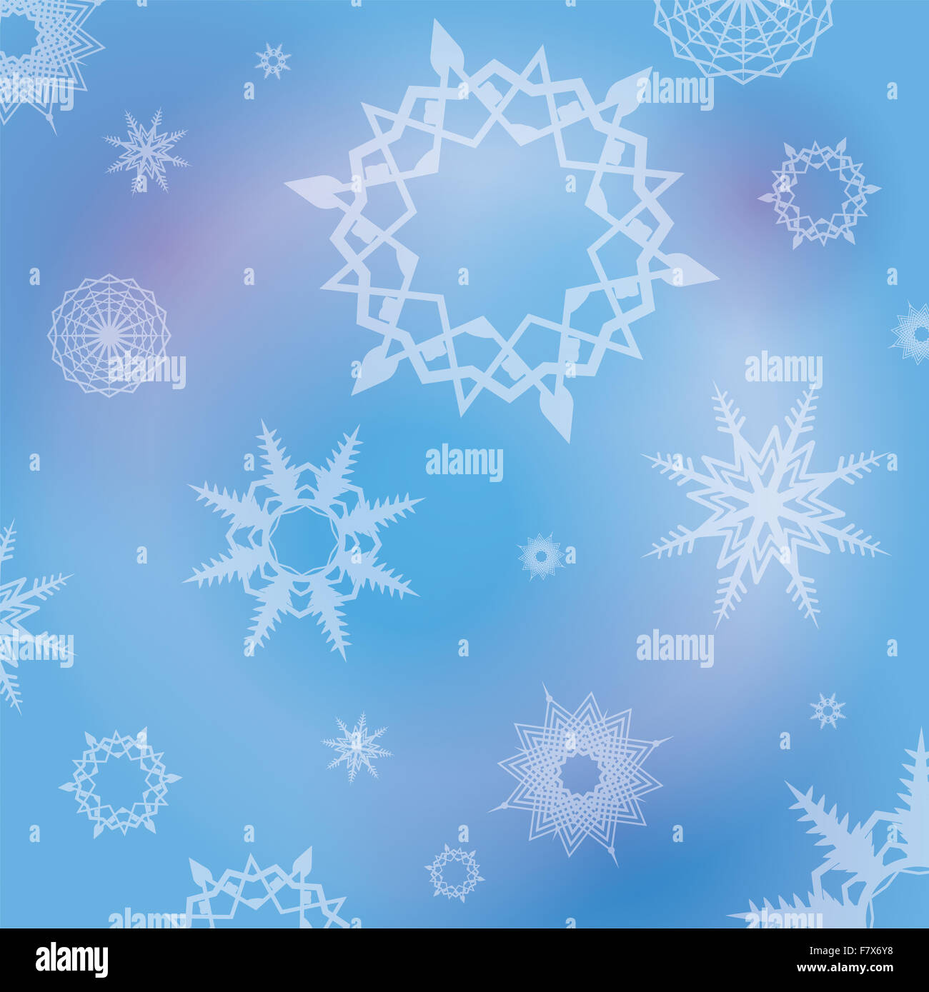 An illustration of winter snowflakes against a blue background Stock ...