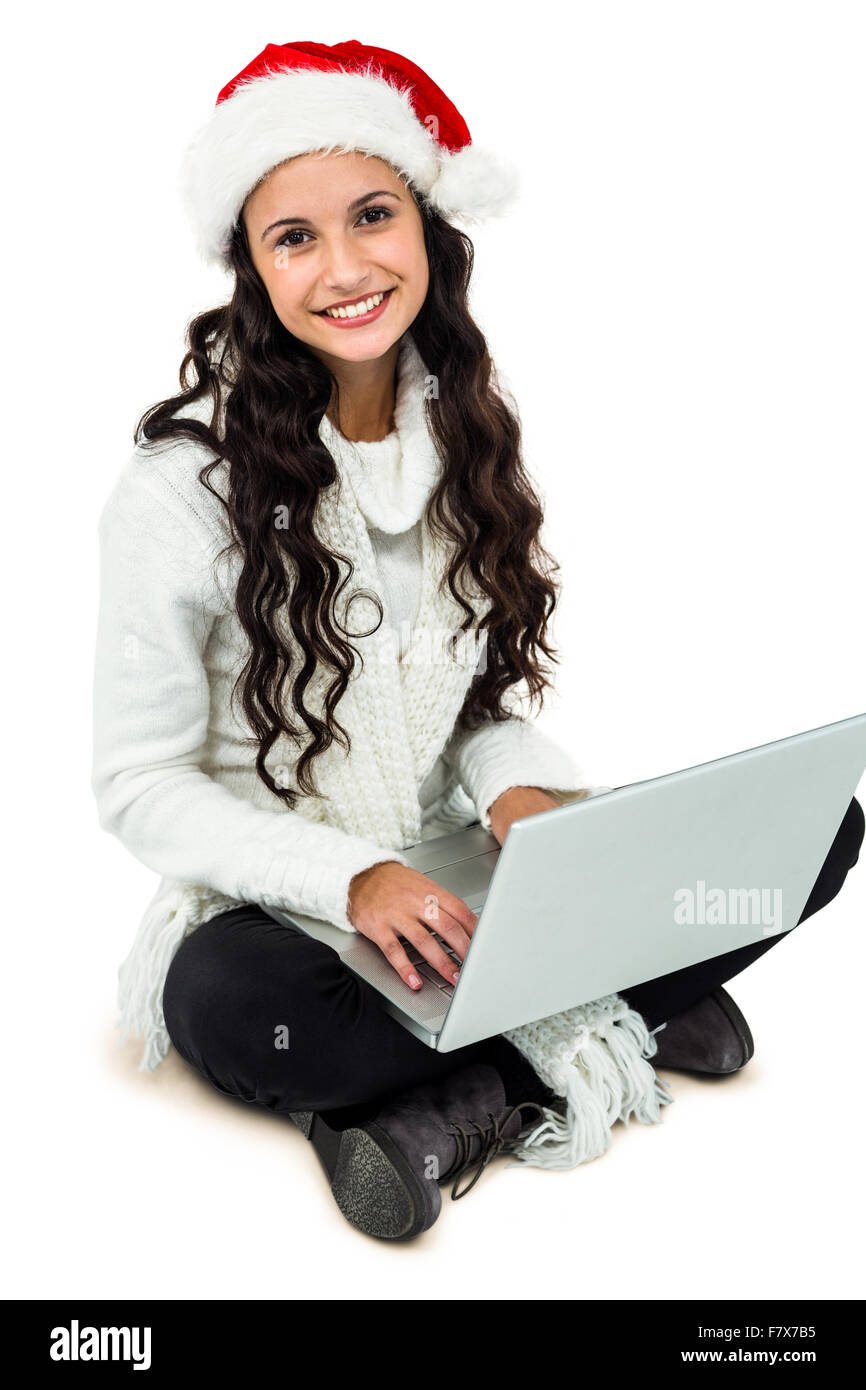 Woman sitting on the floor using laptop Stock Photo - Alamy
