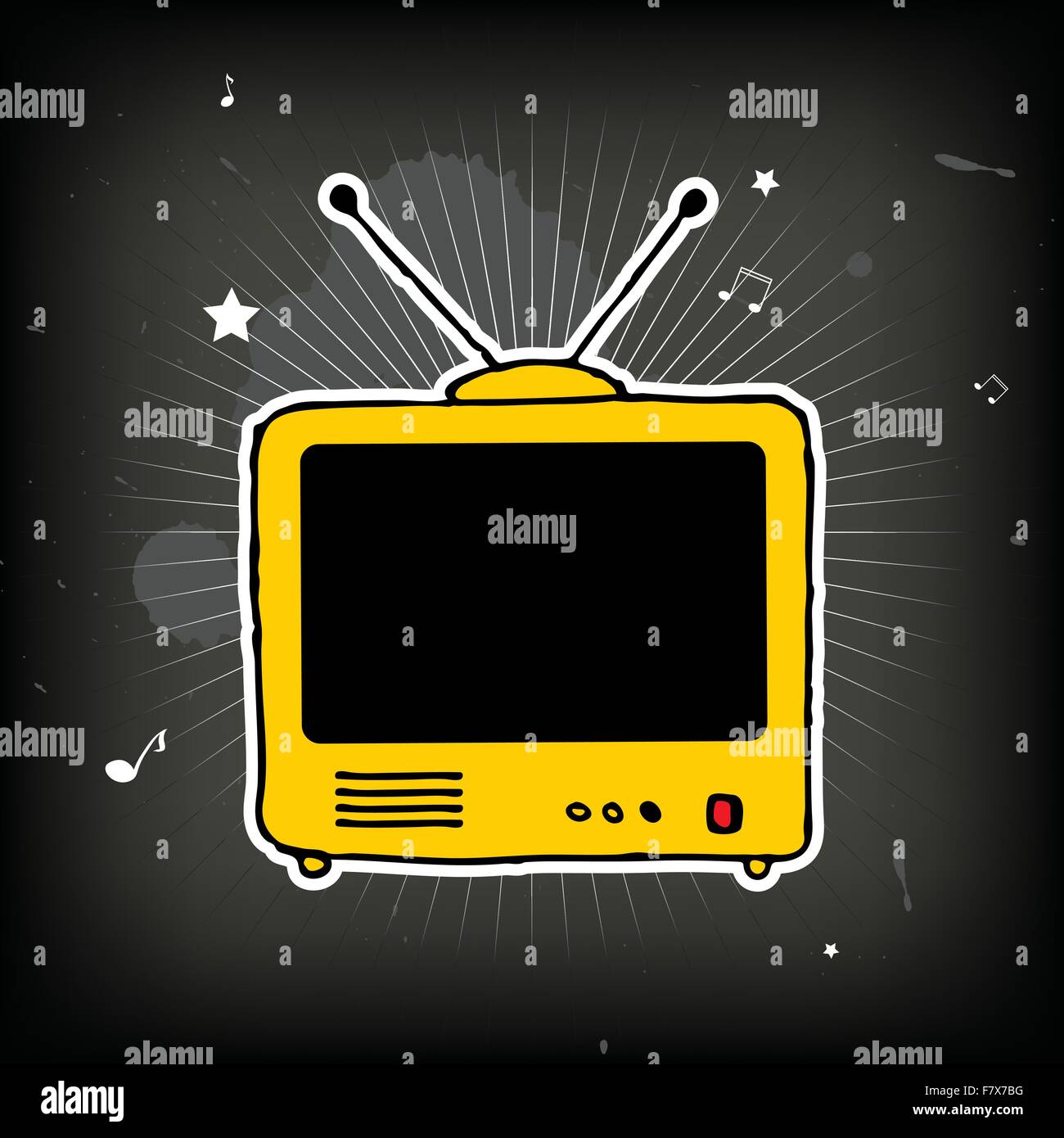 Old yellow TV Stock Vector Image & Art Alamy
