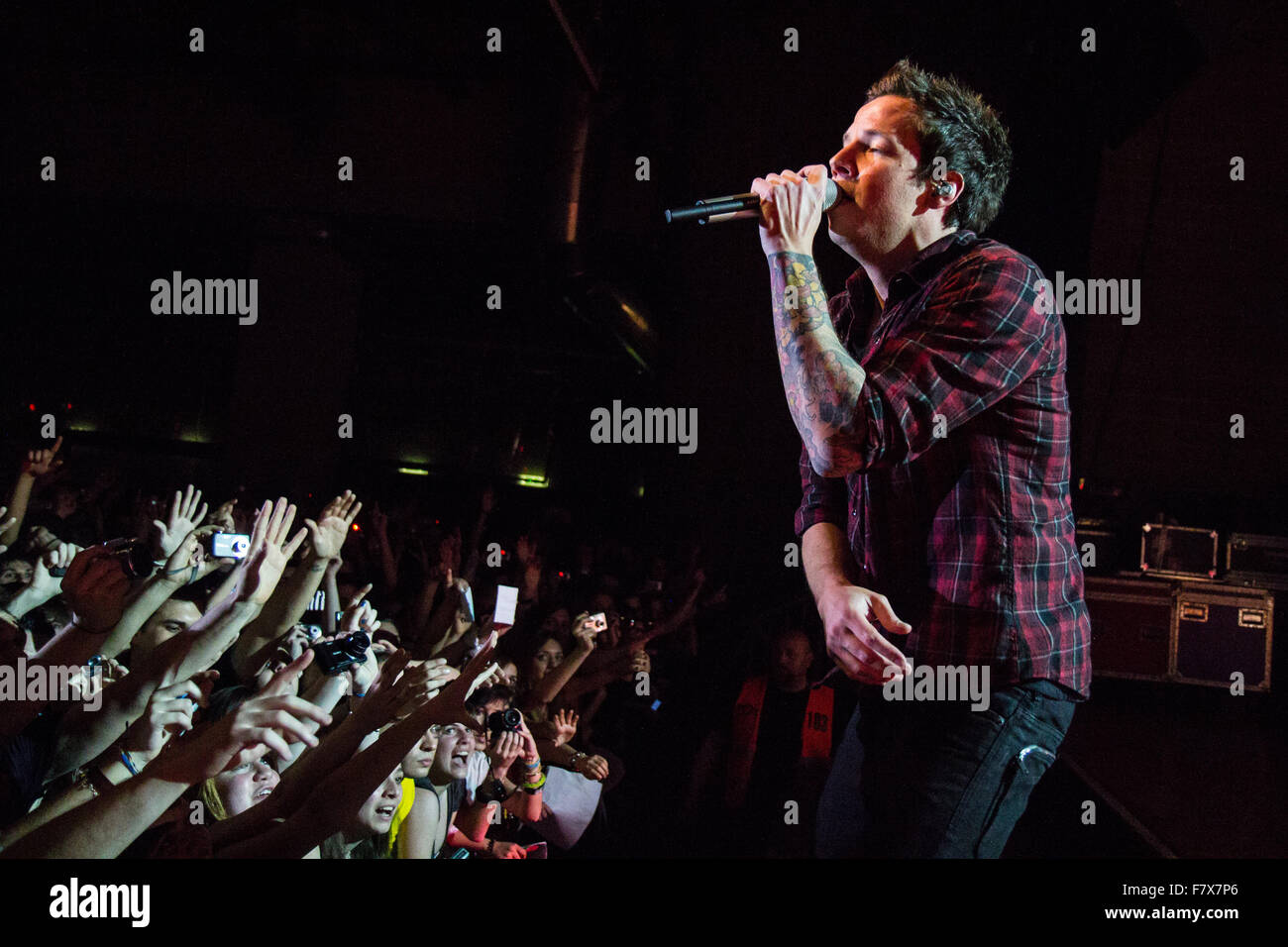Milan Italy 28th March 2012 The Canadian Pop Punk Band Simple Plan Performs Live On Stage At The Music Club Alcatraz Stock Photo Alamy