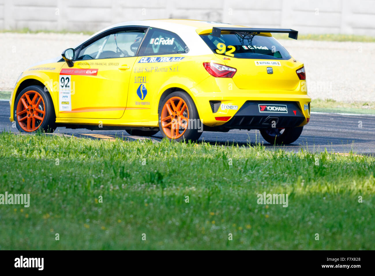 Monza, Italy - May 30, 2015: Seat Ibizia – Girasole Team, driven FEDELI Carlotta during the Seat Ibiza Cup Stock Photo