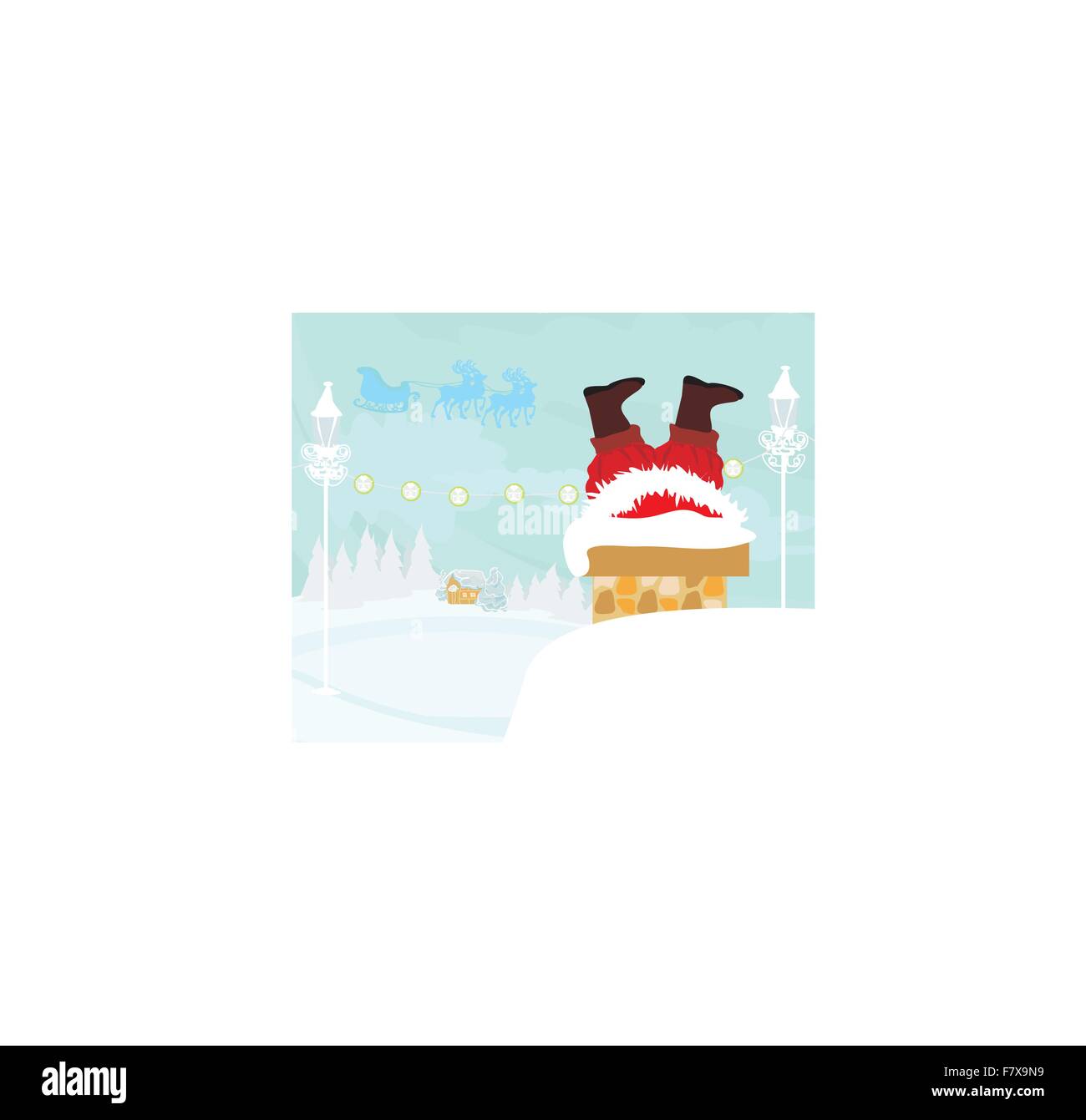 Santa Claus stuck in the chimney Stock Vector Image & Art - Alamy