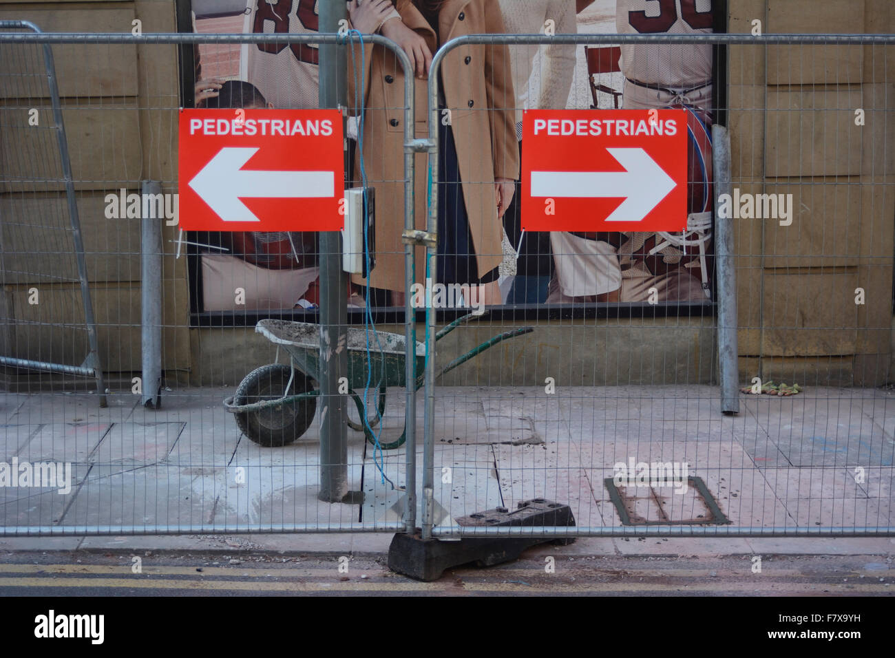 Arrows pointing in opposite directions Stock Photo