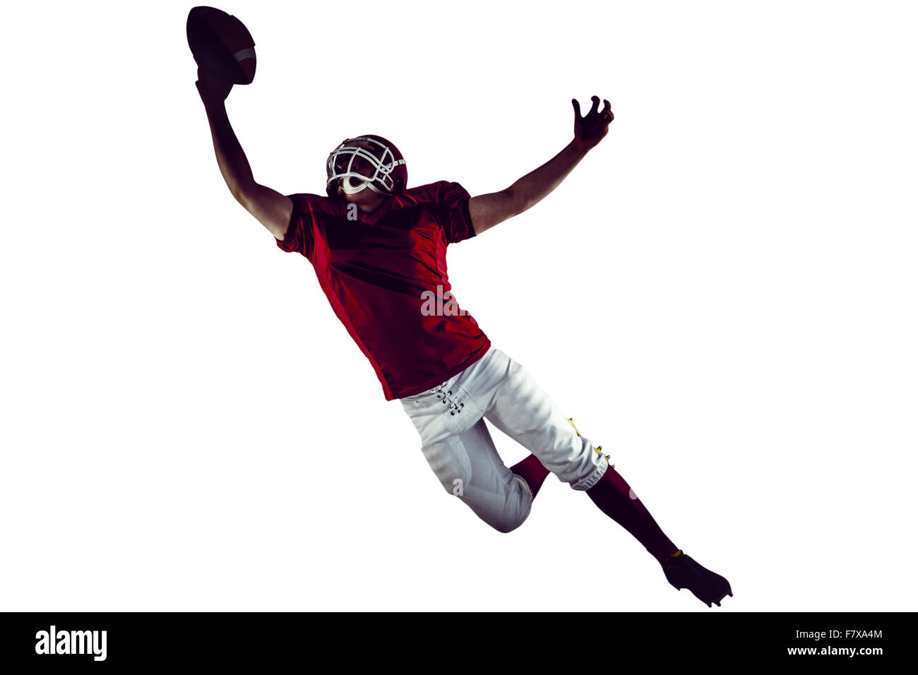 American football player scoring a touchdown Stock Photo Alamy