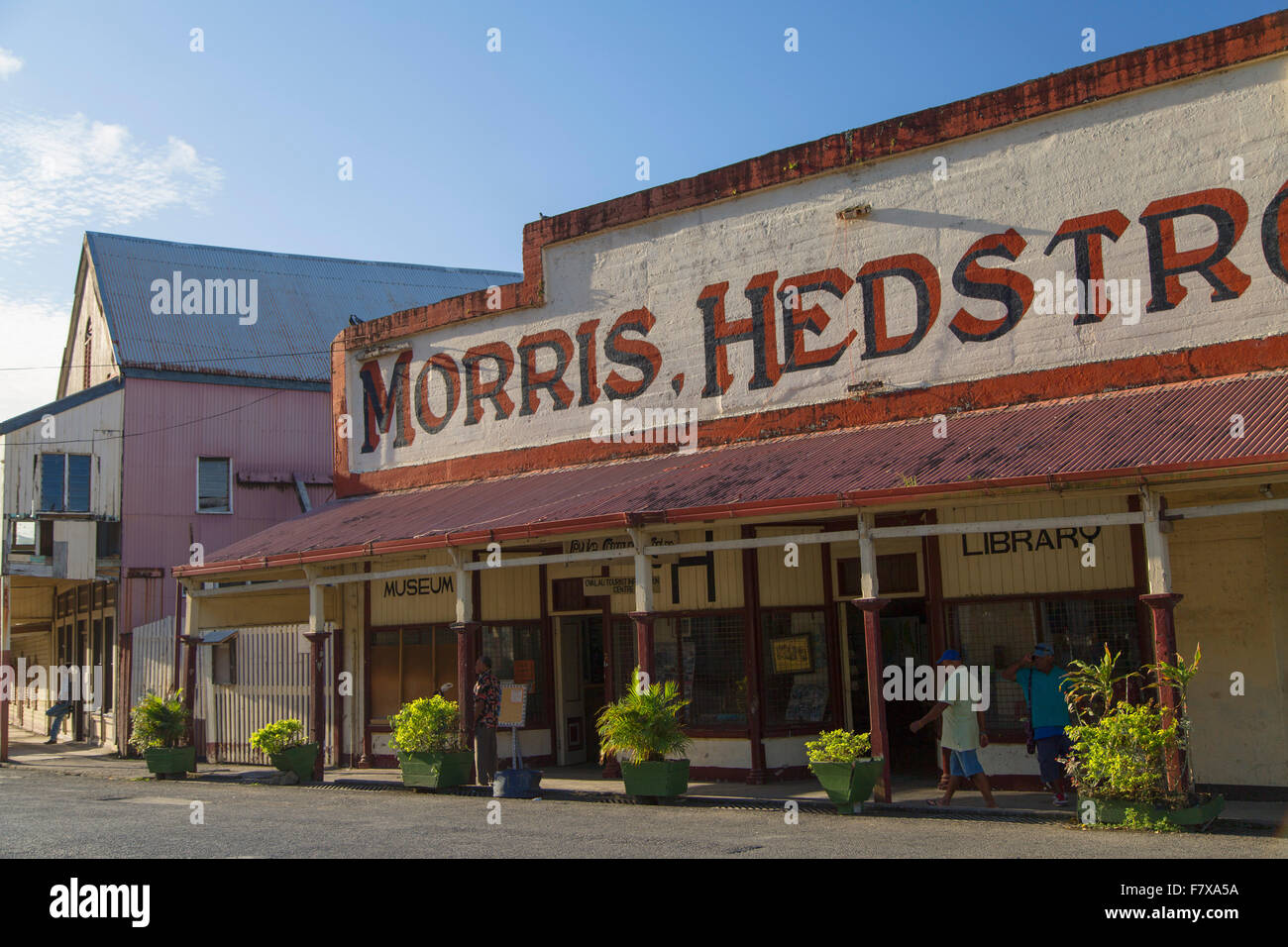 Former Morris Hedstrom Trading Store (first trading store in Fiji), Levuka (UNESCO World Heritage Site), Ovalau, Fiji Stock Photo